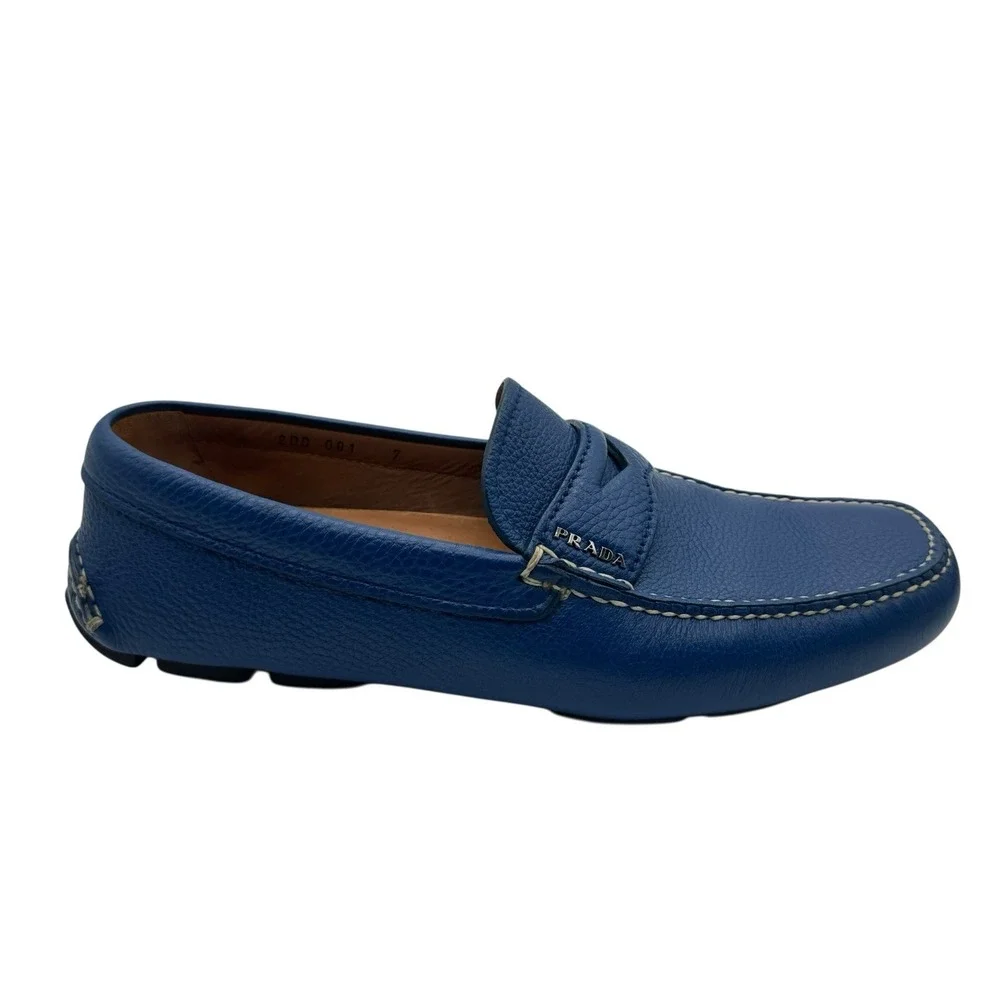 Prada blue leather